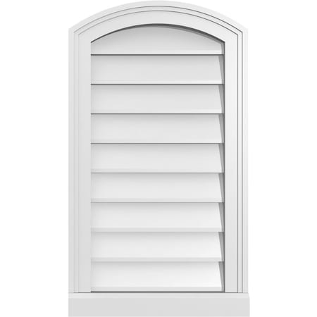 Ekena Millwork Arch Top Surface Mount PVC Gable Vent: Functional, w/ 2"W x 2"P Brickmould Sill Frame, 16"W x 28"H GVPAR16X2803SF